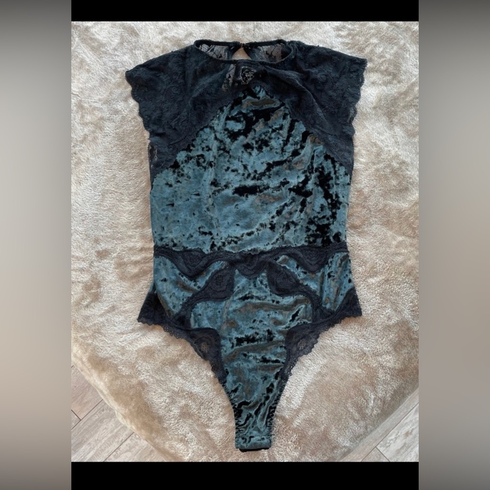 Victorias Secret velvet lace bodysuit open back